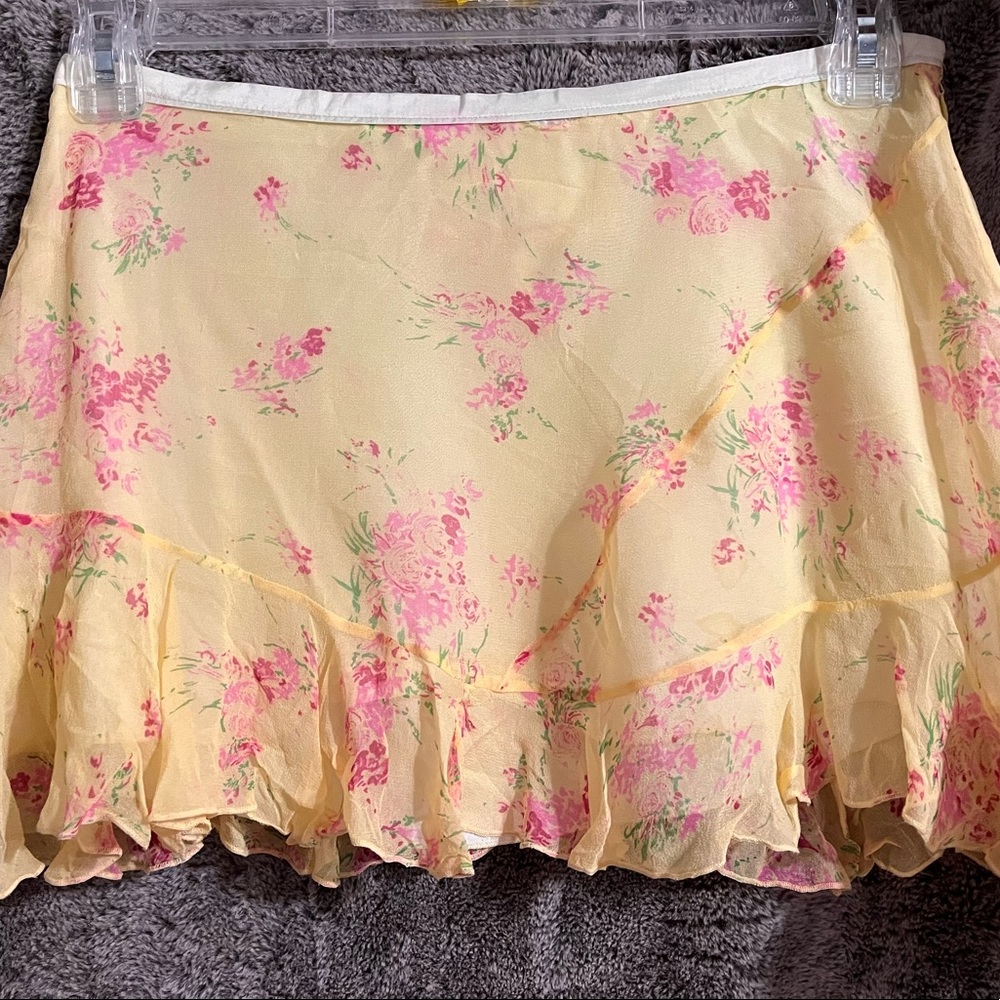 Asymmetrical 90s Abercrombie and Fitch Mini Skirt 100% Silk